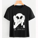 Alien Be Yourself T-Shirt Kawaii Clothing Black Extraterrestrial WH077