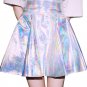 Laser Holographic Silver Metallic Hologram Cool Iridescent Skirt WH054