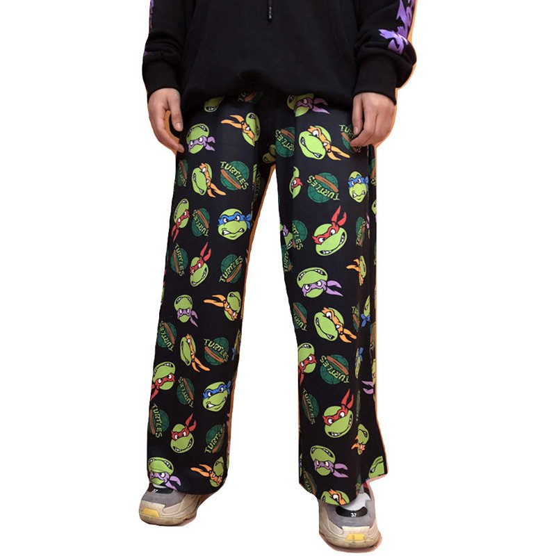 Kawaii Clothing Black Ninja Turtles Pants Cartoon Harajuku Jazz WH303