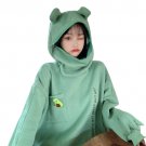 Kawaii Clothing Frog Hoodie Sweatshirt Green Funny Costume Eyes Harajuku WH012