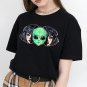 Kawaii Clothing Alien T-Shirt Black White Punk Harajuku Goth Emo Extraterrestrial Japan WH092