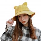 Kawaii Clothing Cat Ears Bucket Hat Fisherman Cap Black Yellow Harajuku Japan Korea Ulzzang WH488