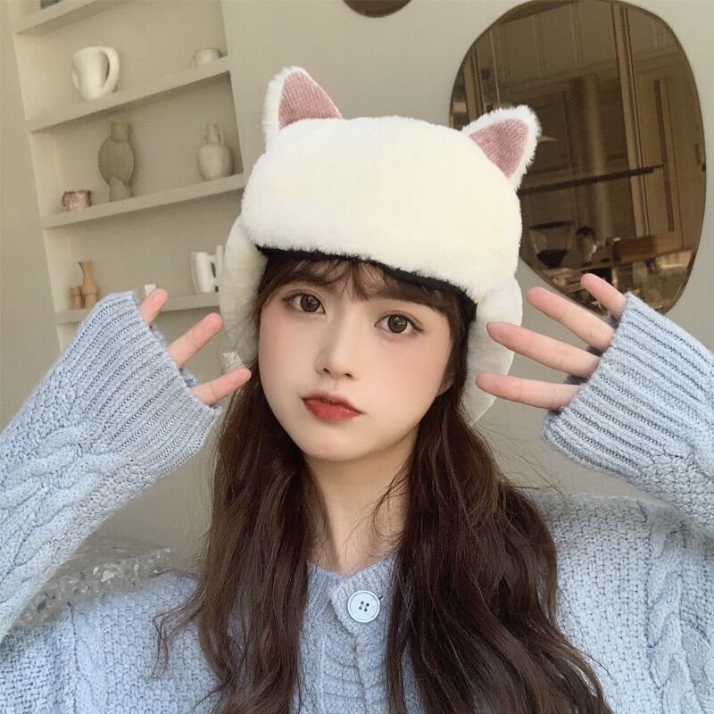 Kawaii Clothing Cat Ears Hat Warm Winter Earmuffs Cap Beanie Harajuku ...