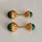Tiffany & Co Schlumberger 18k Gold Malachite Acorn Cufflinks Rare