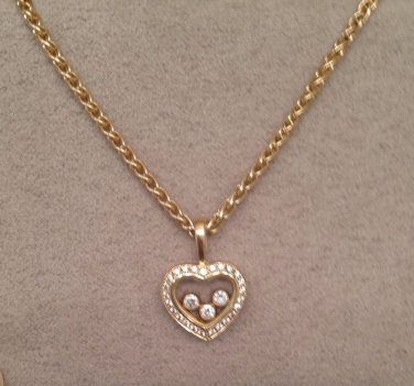 Chopard Happy Diamonds 18k Gold Heart Necklace 100% Authentic