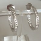 Gorgeous Cartier Inside Out 18K White Gold Diamond Hoop Earrings 1.80 CTW
