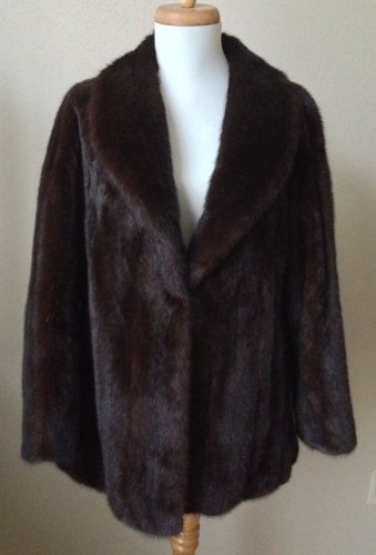 Beautiful Dark Brown Mink Fur Coat Womens Size Small