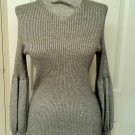 Authentic CHANEL Silver Gray Cashmere Sweater NWOT 40