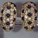 Cartier Diamond & Sapphire 18k Mimi Collection Hoop Earrings Rare