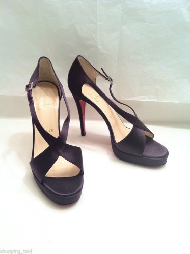 Authentic Christian Louboutin Purple Satin Pumps Heels Shoes NEW 40