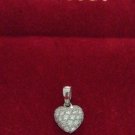 Cartier Pave Diamond 18k White Gold Heart Pendant 100% Authentic