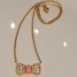 Van Cleef & Arpels VCA Diamond Coral Bow Necklace 18k Rare
