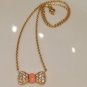 Van Cleef & Arpels VCA Diamond Coral Bow Necklace 18k Rare