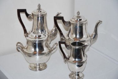 Gorgeous 19th Century French Sterling Silver Coffee Tea Set Silversmith Morin