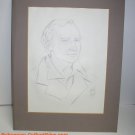 Frank Bolle Illustrator Pencil Sketch Rare  Known Comic Ilust Signed 12 x 16 Mat