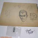 Frank Bolle Illustrator Sketch Book & Signature Card 1952  PENCIL Drawings RARE