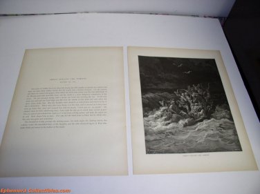 CHRIST STILLING TEMPEST Gustav Dore Print 1880 9 1/2 x 12 1/4 See Others