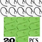 20 pc Earhook Set (10-clear/10-black) for Plantronics M155, M25, M1100 M100 975