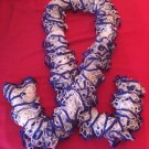 Blue and White Ruffle Scarf