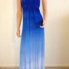 Sky blue Tie Dye maxi Dress Ombre Long boho hippie blue SMALL