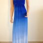 Sky blue Tie Dye maxi Dress Ombre Long boho hippie blue SMALL