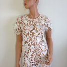 White Lace Top Crochet Blouse Ivory wedding SMALL