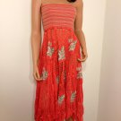 Free People Anthropologie Crochet Dress boho hippie midi strapless MEDIUM