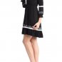 Pretty Black White Dress sequin beaded embroidered crochet hippie boho SMALL