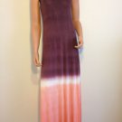 Maxi Ombre Dress Tie Dye Mauve Pink White Long hippie boehmian boho SMALL