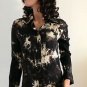 Tie Dye Ombre vtg Beige shirt top blouse retro boho hippie bohemian 70s SMALL