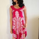 Pink White Crochet Beach dress paisley boho hippie bohemian sundress SMALL