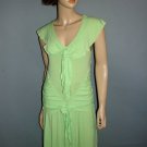RUTH Green Peplum Frill Collar Mid-Calf Dress Sz S ANTHROPOLOGIE