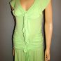 RUTH Green Peplum Frill Collar Mid-Calf Dress Sz S ANTHROPOLOGIE