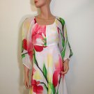 NEW Alice + Olivia silk floral mini 70s dress summer white ivory green SMALL