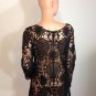 Black Crochet Lace Tunic Top Blouse hippie Boho SMALL