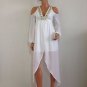 White Maxi Mini Dress Wedding beaded 70s Inspired XS EXTRA SMALL