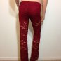 Burgundy Lace Pants 70s Vtg Style Hippie Boho SMALL