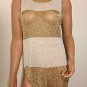 White Gold Knit Top blouse hippie bohemian SMALL MEDIUM