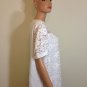White Crochet Lace Blouse Shirt Top hippie hobo gauze EXTRA LARGE