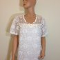 White Crochet Lace Blouse Shirt Top hippie hobo gauze EXTRA LARGE