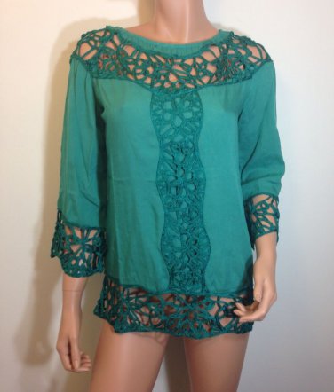 Hippie top Hippie People Bohemian Free Spirit lace tunic blouse MEDIUM