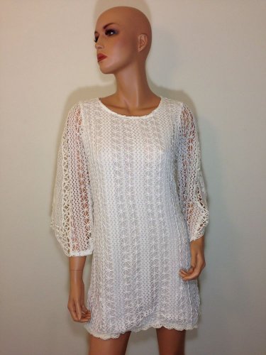 White Crochet Lace Dress SMALL