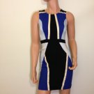 Blue white black Sheath Shift Bodycon Bandage Dress SMALL XS