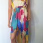 Floral Dress SMALL Asos high low hem strapless mod romantic clubwear cocktail