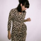 NASTY GAL Leopard Animal Print Wrap Dress brown black ivory cream beige  SMALL