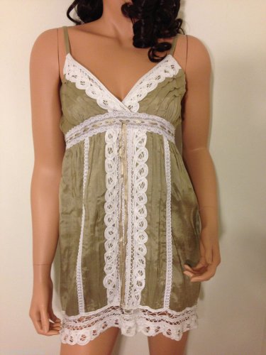HIPPIE TOP boho VAIN anthropologie lace crochet beige white blouse SMALL