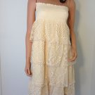 SOLITAIRE ANTHROPOLOGIE Crochet dress boho hippie bohemian MEDIUM
