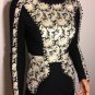 Dress goth grunge biker rocker studs bandage bodycon SMALL XS