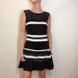 Black And White Jessica mcclintock striped colorblock DRESS 12 LARGE