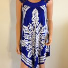 Blue white lace Crochet dress paisley boho hippie bohemian sundress SMALL